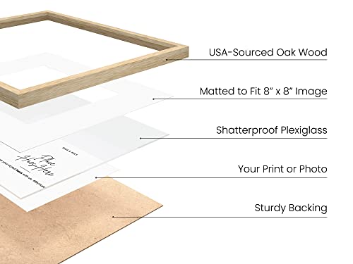HAUS AND HUES Beige Oak Wood 12x12 Picture Frames - Set of 15, Square Frames with Mat, Modern Gallery Wall Frames for Photos (12x12 in, Beige, Set of 15) - color: Beige Oak, size: 12x12 in, style: Set of 15
