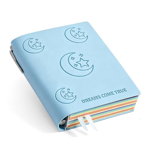 Thick Blank Journal Notebook 400 Pages With Pen Holder 100gsm Thick Color Blank Pages ， A6 Unlined Plain Sketchbook ，No Lines Soft Leather Small Blank Notebook For Women Drawing Book Memo Writing Sketch Diary Hardcover Notebook3.9 × 5.5 (Dreams Come True
