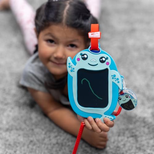 Boogie Board Sketch Pals Noa the Narwhal 4” LCD Writing Tablet for Kids – Reusable Mess-Free Drawing Pad with Tethered Stylus – Clip-On Travel Doodle Board Toy – Ages 3+ - style: Noa Narwhal