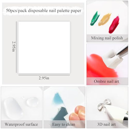 Fcozpjk 150Pcs Soft Nail Sponges for Ombre Mini Nail Art Sponges With Grabbing Pen Aura Nail Gradient Brush for Gel Nail Polish Sponge With 50pcs Disposable Gel Polish Palette Paper - color: White#150pcs