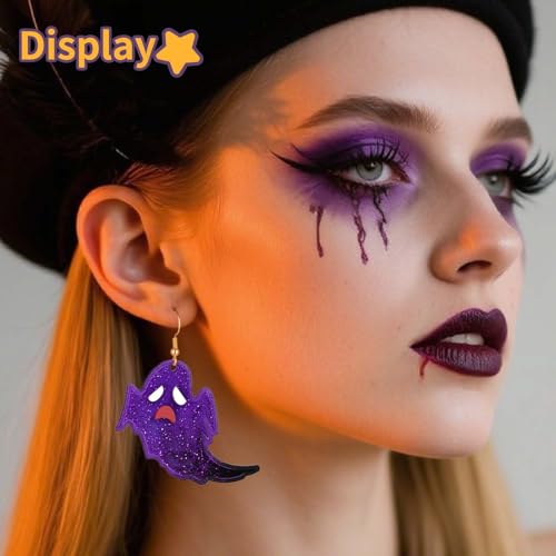 Halloween Resin Earring Molds with Holes, 9 Pair Ghost Earring Mold | Halloween Earring Silicone Molds for Resin Casting, DIY Craft Pendant Jewelry Earring Keychain Halloween Party Gifts - color: 1PCS Cute Ghost Earring Molds with Holes