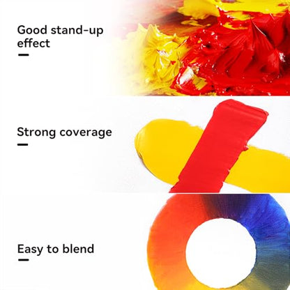 Paul Rubens Oil Paint, 24 Colors*20ml/0.67 oz Tubes, Professional Bright Oil Colors with High Saturation, Creamy Texture, and Consistency, Art Supplies for Artists, Students, Beginners