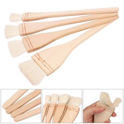 12 Pack Hake Brush, 1in / 1.5 in / 2in / 2.5in Flat Hake Brushes Set, Crafted with Premium Goat Hair Bristles, Ideal for Watercolor, Wash, Ceramic and Pottery Painting - size: 12 Pack (1in/1.5in/2in/2.5in)