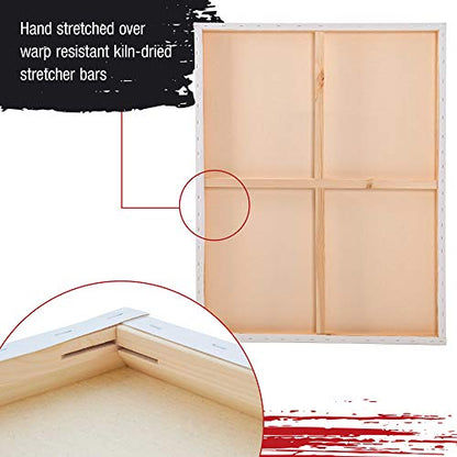 U.S. Art Supply Rectangle Stretched Canvas for Painting 36x48 inch Gallery Depth 1-1/2" Thick, 2-Pack - 17oz Acrylic Gesso Triple Primed, Professional Artist Quality, 100% Cotton - Oil, Pouring Paint