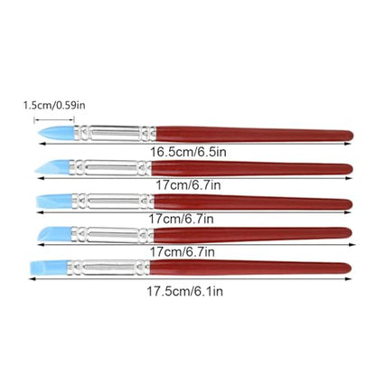 10Pcs Professional Silicone Rubber Tip Paint Pens Brushes, Silicone Artist Paint Brushes Soft Clay Sculpting Tools Silicone Color Shaper Brushes for Pottery DIY Shaping Carving