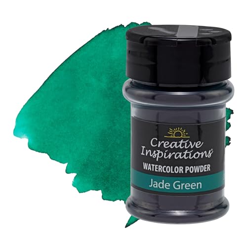 Creative Inspirations Powder Watercolor Paint - 38g Shaker Bottle, Jade Green - Dye-Based Water-Soluble Crystalline Pigments - Non-Toxic, Perfect for Abstract and Spontaneous Effects - color: Jade Green, style: Pack of 1