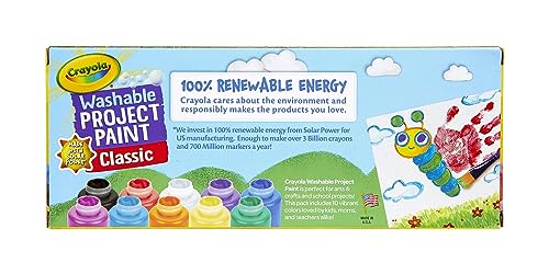 Crayola Washable Kid's Paint, Assorted Colors, Pack of 10