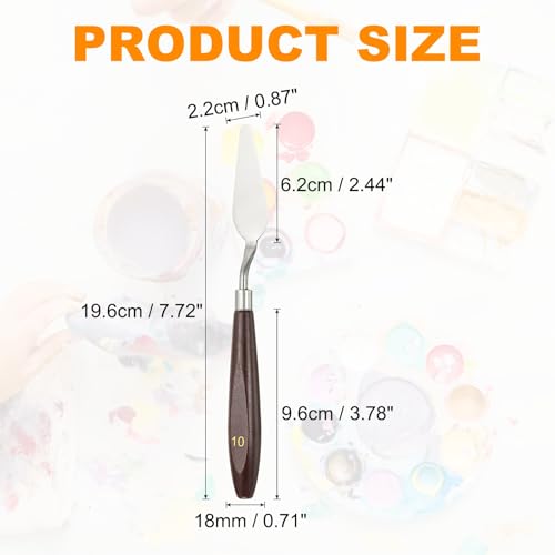HARFINGTON 2pcs Palette Knife Painting Tool 2.44 x 0.87 Stainless Steel Art Spatula Pallet Knives Scrapers Tools with Beech Wood Handle for Acrylic Oil Canvas Mixing Spreading, Red/Silver - size: 2.44" x 0.87"