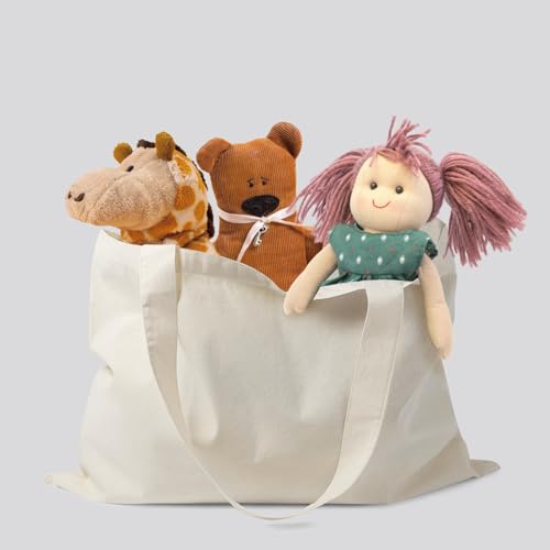 NPBAG 15 Pack 20'' X 16'' Large Natural Cotton Tote Bags, Lightweight Blank Bulk Cloth Bags with 1pc of PTFE Teflon Sheet - color: Natural, size: Large