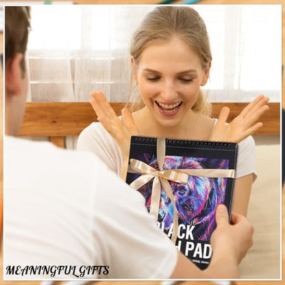 30 Sheets Black Paper Sketchbook, 98lb/160gsm Heavyweight Black Sketch Pad 9×12in, Acid-Free Drawing Paper, Spiral Bound Sketch Book for Kids, Teens, Artist - size: 9×12 Inch (1 pack)