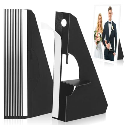 Marspark 12 Pack Poster Stand Self Stick Easel Back Poster Board Stand Convenient Peel and Stick Self Adhesive Easels Display Cardboard Sign (7 Inch) - color: Black, size: 7 Inch