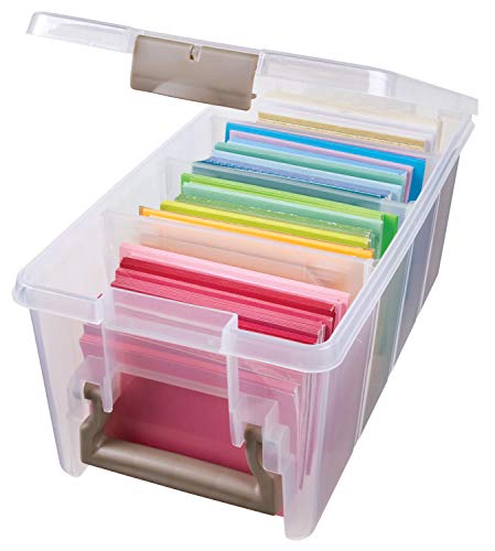 ArtBin Semi Satchel Portable Craft Organizer with 3 Dividers - Clear Plastic Storage Case for Art & Craft Supplies - color: Gold, size: Pack of 1