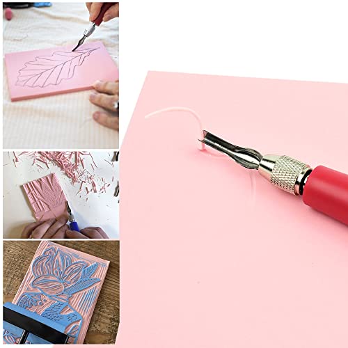 Rubber Block Stamp Carving Block Stamp Making Kit with Cutter Tools, 1 Carving Rubber Stamp for Printmaking, Printing and More - size: 1 Rubber Block + Carving Tool