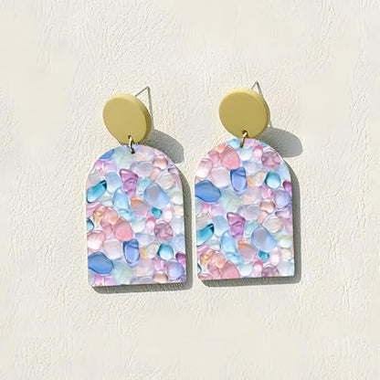 Polymer Clay Transfer Paper, 10 Pcs Water Droplet Stone Pattern Shape Water Soluble Transfer Sheet for Polymer Clay Earrings Jewelry Making Disposable Stickers DIY Crafts 5.82X3.93 inch - color: Water Droplet Stone