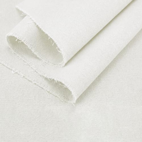Q&J Fabric Co. 3 Yards White Canvas Fabric by the Yard 8oz Cotton Blend Canvas Material 59 Inch Wide for Sewing DIY Crafts Home Decor Tote Bags Cargo Pants Apron - color: White, size: 3 yard
