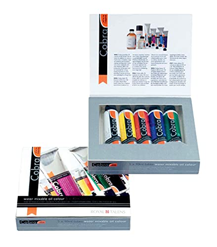 Cobra Artist Starter Set 5 X 40 ml (21820505) | Water-Mixable Oil Paint with High Pigmentation, High Lightfastness, No Harmful Solvents, Professional-Grade - size: 6.75 Fl Oz (Pack of 1)