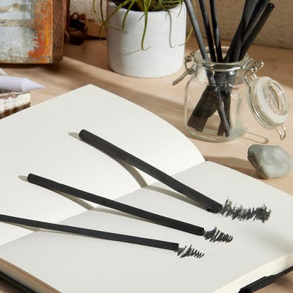 KINGART 12-Piece Willow Charcoal Sticks, Soft, Black Artist Vine Charcoal for Artists, Beginners, Students, Great for Sketching, Rendering, Drawing, Shading and Fine Art