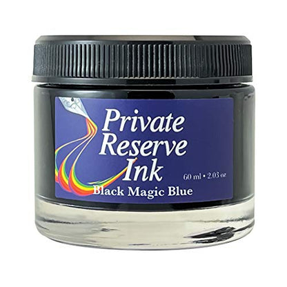 Private Reserve Premium Fountain Pen Ink, 60ml Bottle, Black Magic Blue | Premium fountain pen ink with smooth flow, rich color, and reliable everyday writing performance. - color: Black Magic Blue