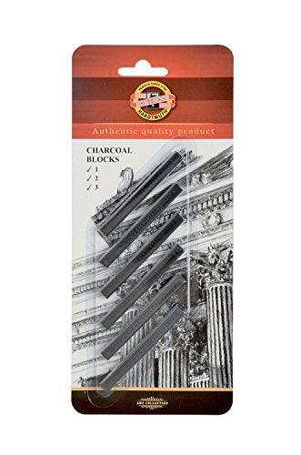 Koh-I-Noor FA8683 Gioconda Artist Charcoal Blocks, 6-Pack - size: 6 Count (Pack of 1), style: Assorted