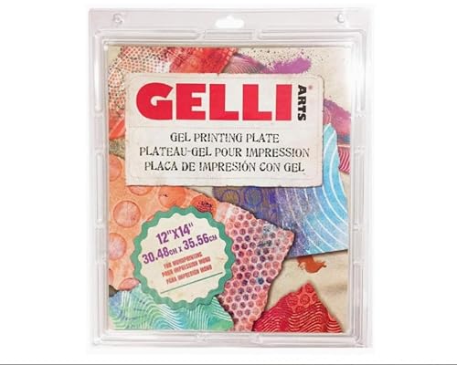 Gelli Arts Gel Printing Plate - Art, Crafts, Printmaking with Stencils & Stamps, Clear, Reusable Monoprinting Plate, Easy to Clean, Non-Toxic, and Beginner Friendly, 12" x 14" - size: 12" x 14"