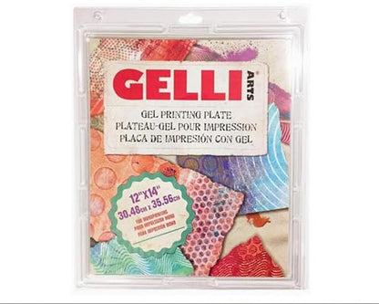Gelli Arts Gel Printing Plate - Art, Crafts, Printmaking with Stencils & Stamps, Clear, Reusable Monoprinting Plate, Easy to Clean, Non-Toxic, and Beginner Friendly, 12" x 14" - size: 12" x 14"