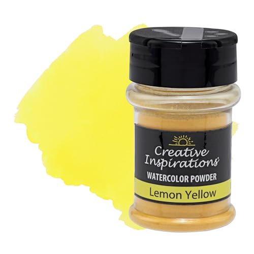 Creative Inspirations Powder Watercolor Paint - 38g Shaker Bottle, Lemon Yellow - Dye-Based Water-Soluble Crystalline Pigments - Non-Toxic, Perfect for Abstract and Spontaneous Effects - color: Lemon Yellow, style: Pack of 1