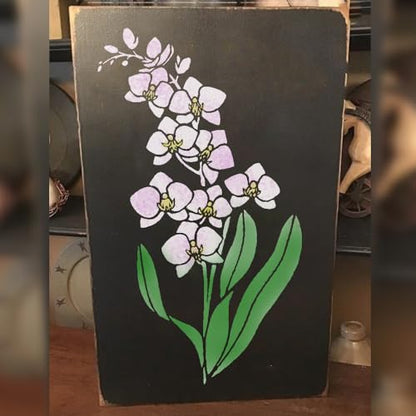 Large Orchid Stencil - Flower Stencils for Painting on Wood, Canvas, Paper, Fabric, Wall, Furniture - Stencils for Crafts Reusable for Art & Pattern Template -Floral Stencil (12x15 inch) - style: Orchid 12x15 Inch