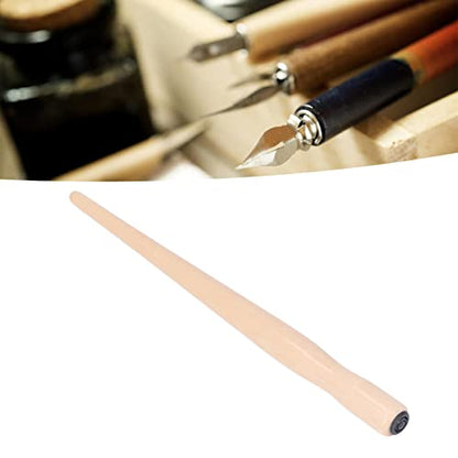 Yosoo Health Gear Wooden Dip Pen Nib Holder 10Pcs Sandalwood, Calligraphy Comic Art Painting English Writing Tool Wood Color