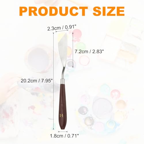HARFINGTON 2pcs Palette Knife Painting Tool 2.83" x 0.91" Stainless Steel Art Spatula Pallet Knives Scrapers Tools with Plastic Handle for Acrylic Oil Canvas Mixing Spreading, Red/Silver
