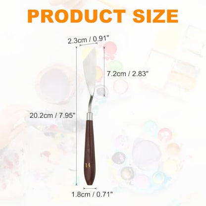 HARFINGTON Palette Knife Painting Tool 2.83" x 0.91" Stainless Steel Art Spatula Pallet Knives Scrapers Tools with Plastic Handle for Acrylic Oil Canvas Mixing Spreading, Red/Silver
