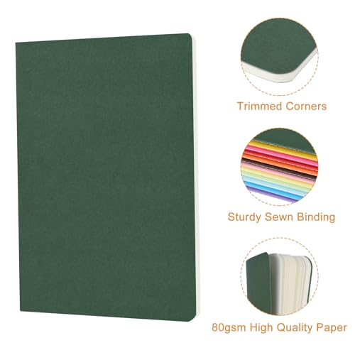 ZCZN 12 Pack Colorful Blank Notebooks Bulk, A5 Journals with 12 Colors, 60 Pages/30 Sheets, 8.3x5.5 Inch, Plain Paper, Travel Writing Journal Notebooks for Work & School