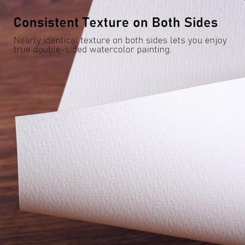 Watercolor Sketchbook A5 (8.3" x 5.8"), 24 Sheets 100% Cotton Cold Press 300GSM 140LB, Refillable Paper with Dual-Sided Consistent Texture, for Watercolor, Gouache, Acrylic & Mixed Media - color: Blue