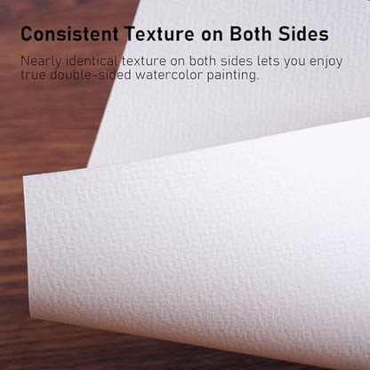 Watercolor Sketchbook A5 (8.3" x 5.8"), 24 Sheets 100% Cotton Hot Press 300GSM 140LB, Refillable Paper with Dual-Sided Consistent Texture, for Watercolor, Gouache, Acrylic & Mixed Media - color: Dark Blue