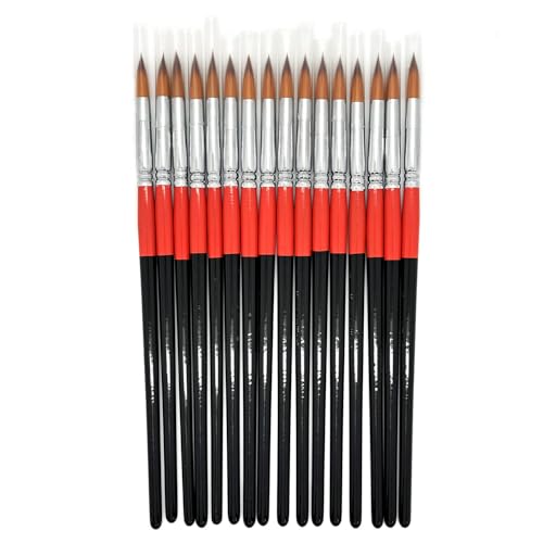 Size #6 Pointed Round Paint Brush, Pack of 16, Premium Quality Synthetic Hair for Acrylic Watercolor Oil Gouache Painting by Students, Professionals and Artists - size: Size #6 Pointed Round (16 PCS)