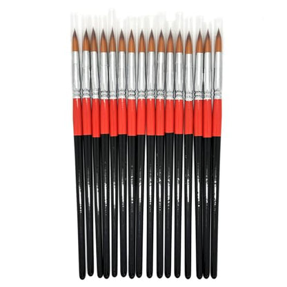 Size #6 Pointed Round Paint Brush, Pack of 16, Premium Quality Synthetic Hair for Acrylic Watercolor Oil Gouache Painting by Students, Professionals and Artists - size: Size #6 Pointed Round (16 PCS)