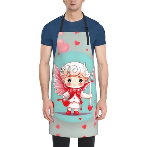 Cartoon heart sun Heavy Duty Waterproof Apron with Pockets for AdultsResistant Grilling, Gardening, Painting - color: Cute Loving Boy