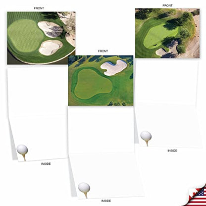 The Best Card Company - Box of 10 All Occasion Cards Blank (4 x 5.12 Inch) - Scenic Landscape Cards Assorted - Golf Cards M6458OCB - style: Golf Cards