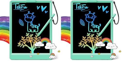 TEKFUN Kids Toys 10Inch LCD Writing Tablet, Mess Free Coloring Doodle Board, Drawing Pad for Kids Games Educational Toys for Ages 3-10 Girls Boys (Green) (Pack of 2) - color: Green, size: 10 inch(Pack of 2)