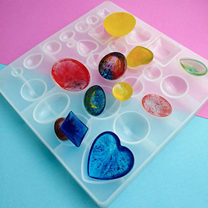 Jewelry Casting Molds,Gem Jewelry Silicone Casting Mold, for Resin Epoxy DIY Crafting, Earring, Pendant, Studs Jewelry Making (Small) - size: Small