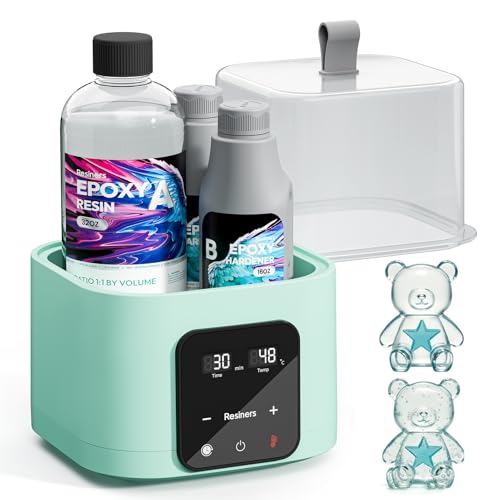 Resiners AirWarm Auto Resin Preheater, Thins Viscosity & Reduce Bubbles, Intelligent Accurate Temperature & Time Control, Large Capacity Multifunctional Warmer for 8/16/32/64oz Epoxy UV Resin
