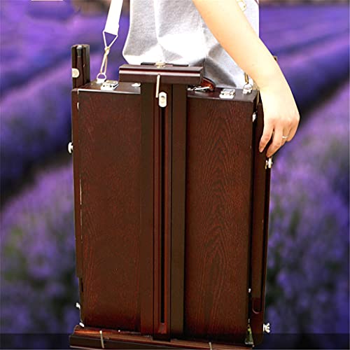 Portable Sketching Easel for Artists Painting Wood Oil Box with Handle Adjustable Wooden Artist Tabletop Art