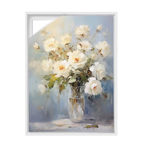 Canvas Floating Frame, Canvas Frame 0.75 inches deep Floater for Canvas Panel Oil Painting Wall Art Prints (White, 15.7x19.6) - color: White, size: 15.7x19.6