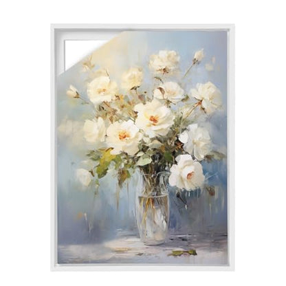 Canvas Floating Frame, Canvas Frame 0.75 inches deep Floater for Canvas Panel Oil Painting Wall Art Prints (White, 15.7x19.6) - color: White, size: 15.7x19.6