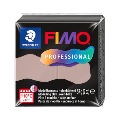 STAEDTLER Polymer Modelling Clay - FIMO Professional - Oven Bake Clay - Taupe, 57g - 1 Block, 8040-87 - color: Taupe