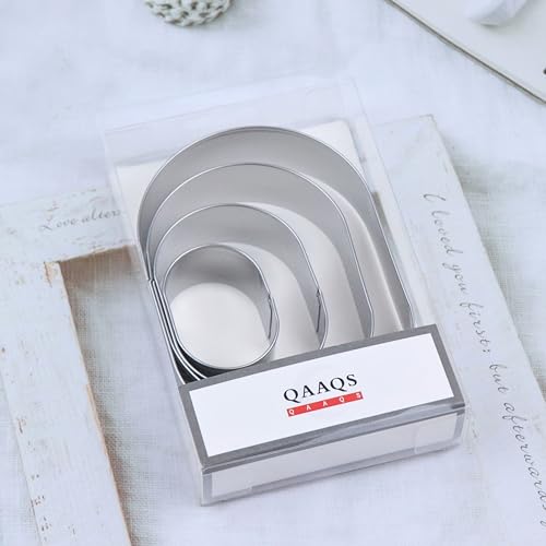 Pill Capsule Long Oval Cookie Cutters - 5 Inch, 4 Inch, 3 Inch, 2 Inch - Geometric Frame Plaque Cookie Cutter Set Fondant Biscuit Molds - Stainless Steel - color: Oval-Pill Capsule