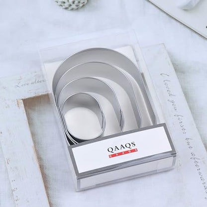 Pill Capsule Long Oval Cookie Cutters - 5 Inch, 4 Inch, 3 Inch, 2 Inch - Geometric Frame Plaque Cookie Cutter Set Fondant Biscuit Molds - Stainless Steel - color: Oval-Pill Capsule