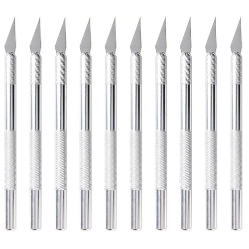 Exacto Knife Craft Knife Kit Stainless Steel Carving Knife Set of 10 Hobby Knife Craft Knife Kit for Pumpkin Carving Art Cutting Stencil DIY Clay Sculpting Tool