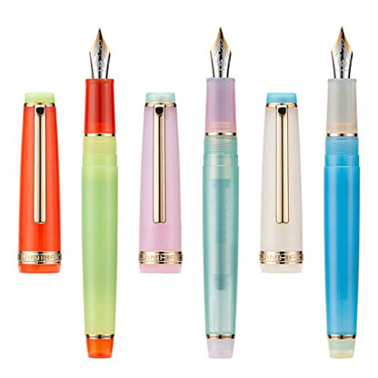 3 Piece Jinhao 82 Fountain Pen Elegant Mixed Macaron Fine Point Gold Trim Pen with Converter Set - color: Mixed Macaron Gold Trim, style: Fine Nib