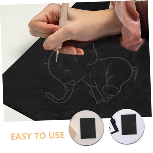 NUOBESTY Graphite Transfer Paper 55pcs A4 Sheets Dual-tip Pens for Copy Trace Embroidery