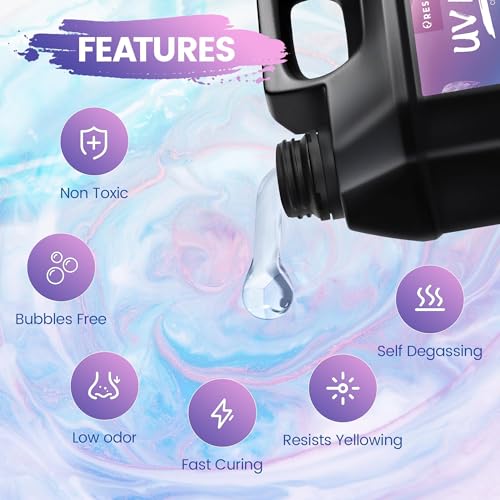 UV Resin 1000g, Upgrade Crystal Clear Hard Ultraviolet Epoxy Resin Glue, Low Odor Transparent Solar Cure Sunlight Activated Resin for Jewelry Making, DIY Craft Decoration, Mold, Casting and Coating - size: 1000g